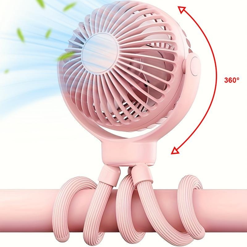 Rechargeable Stroller Fan With Flexible Tripod Clip, Portable Fan For Baby Car Seat, Crib, Travel, Treadmill & Bed - 3 Speed Quiet Personal Cooling Fan