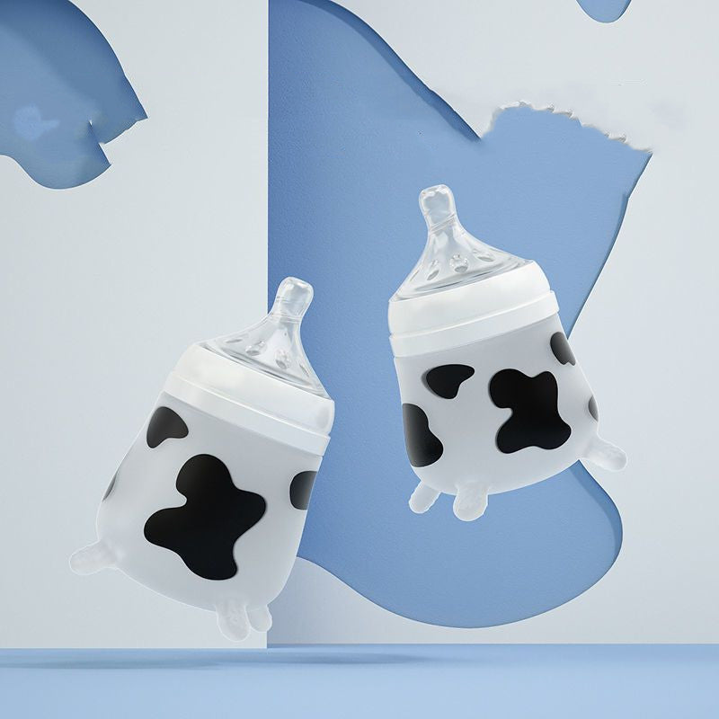 Cow Print Silicone Feeding Bottle