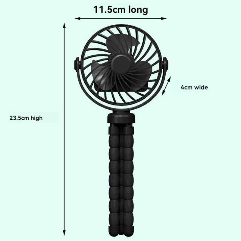 Rechargeable Stroller Fan With Flexible Tripod Clip, Portable Fan For Baby Car Seat, Crib, Travel, Treadmill & Bed - 3 Speed Quiet Personal Cooling Fan