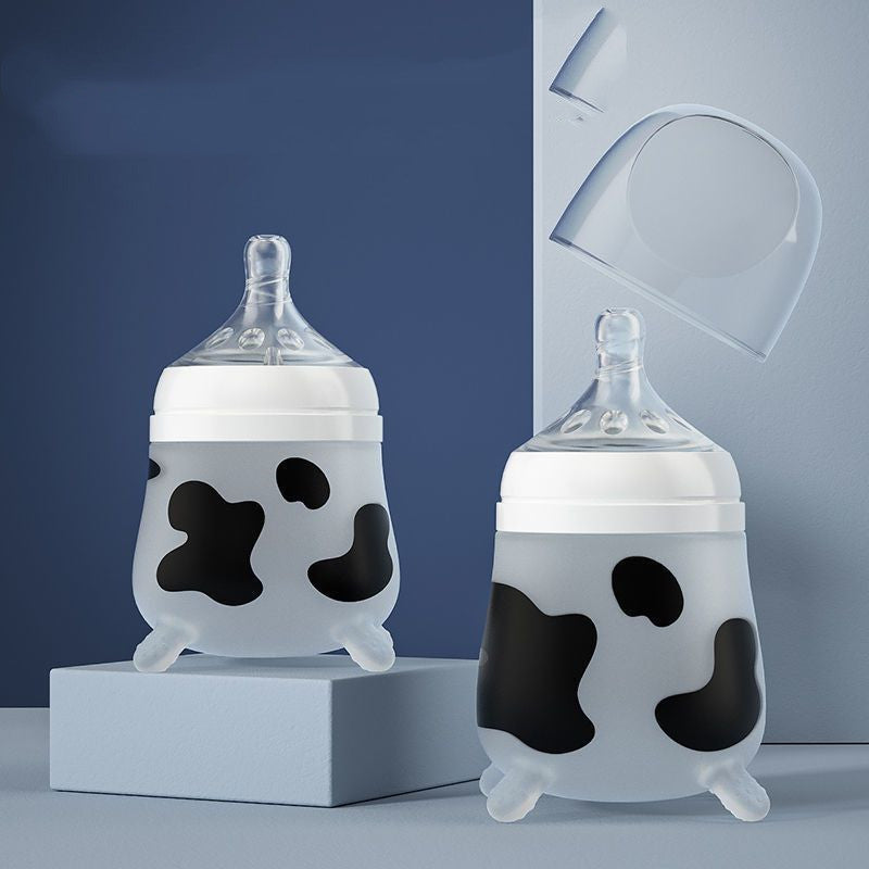 Cow Print Silicone Feeding Bottle