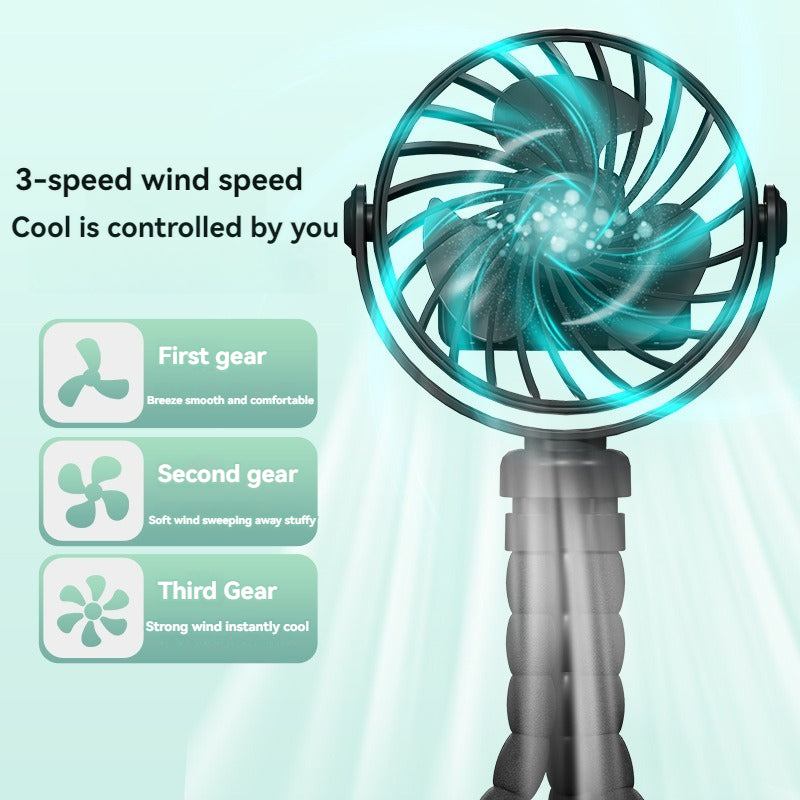 Rechargeable Stroller Fan With Flexible Tripod Clip, Portable Fan For Baby Car Seat, Crib, Travel, Treadmill & Bed - 3 Speed Quiet Personal Cooling Fan