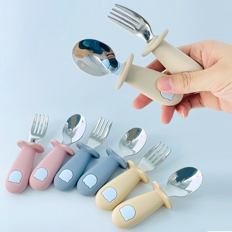 Cartoon Bear Silicone Baby Spoon Children's Tableware