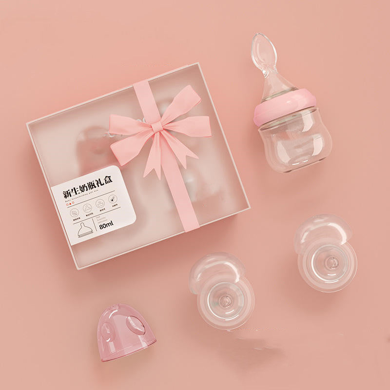 Feeding Spoon & Glass Bottle Set
