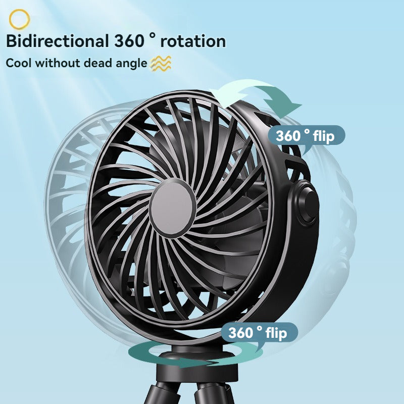 Rechargeable Stroller Fan With Flexible Tripod Clip, Portable Fan For Baby Car Seat, Crib, Travel, Treadmill & Bed - 3 Speed Quiet Personal Cooling Fan