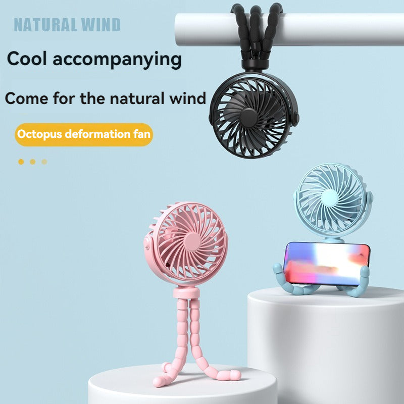 Rechargeable Stroller Fan With Flexible Tripod Clip, Portable Fan For Baby Car Seat, Crib, Travel, Treadmill & Bed - 3 Speed Quiet Personal Cooling Fan
